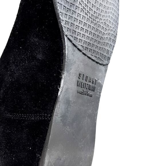 Stuart Weitzman Black Suede Hidden Wedge Below Knee Tall Boots Size 5.5M - Picture 8 of 13